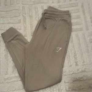 Gymshark Beige Joggers with Logo size small NWOT